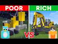POOR vs RICH: Excavator House Build Challenge in Minecraft