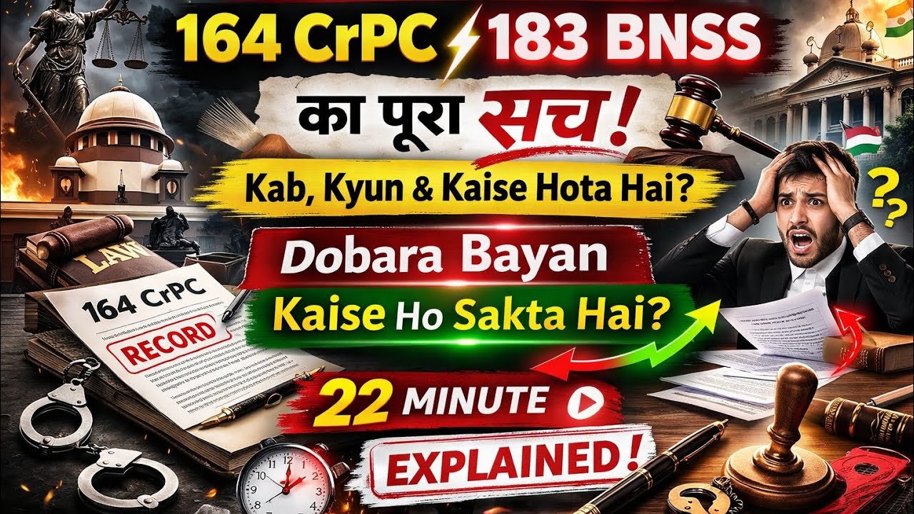 164 CrPC / 183 BNSS का बयान क्या है? कब, क्यों और क्या दोबारा हो सकता है? पूरा सच जानिए😱🎯