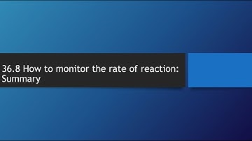 36.8 Summary of methods to monitor the rate of reaction