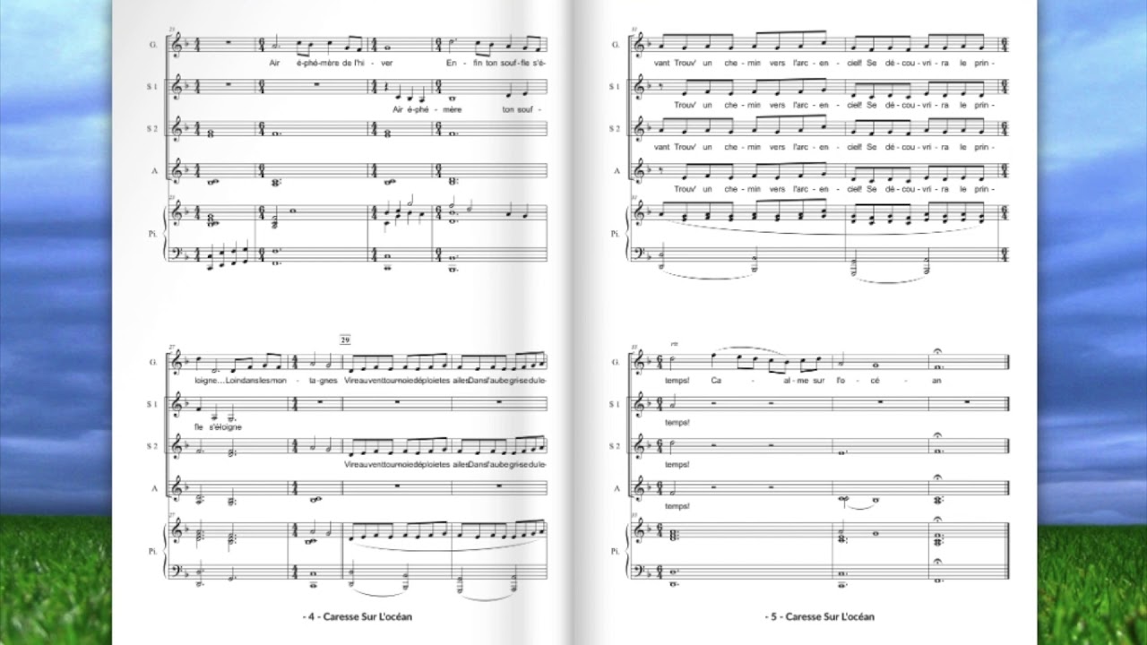 Partition piano Caresse sur l'océan - Les Choristes (Partition Digitale)