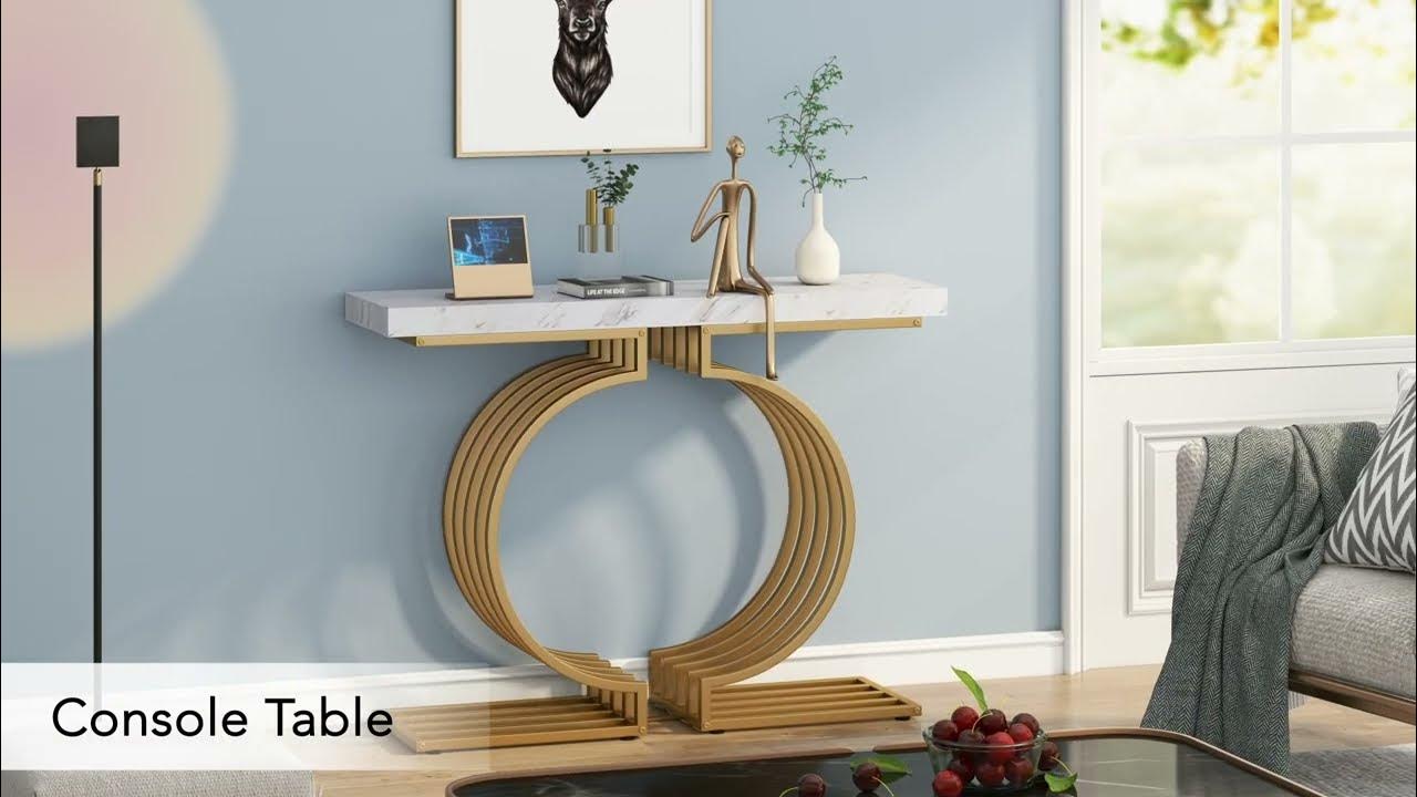 Tribesigns Console Table, 40 inch Entryway Sofa Table with Gold Base JW0180 YouTube