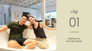 MY FIRST EVER VLOG! - ลองอ่างอาบน้ำบ้านใหม่ I work I dinner I styling!