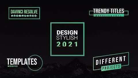 Modern Titles V2 DaVinci Resolve Templates