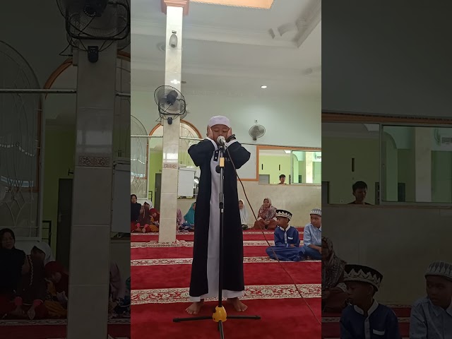 juara 1 Lomba Adzan  Abimanyu Aqila Pranaja di Mushalla Umar bin Khattab Rumbai.  #1muharram1444h class=