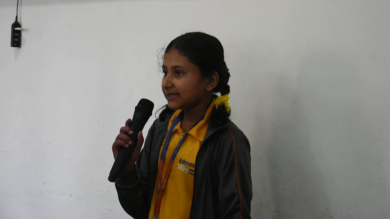 Ojaswee Aryal participating in debate competition. YouTube