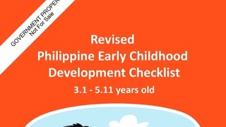 Revised Philippine Early Childhood Development Checklist