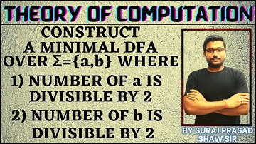 23 Theory Of Computation|Construct a minimal DFA where number of a is divisible by 2 over {a,b} and