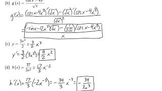 Calculus 1 - Product and Quotient Rules