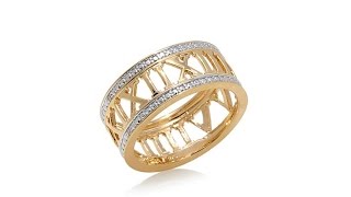 Technibond DiamondAccented Roman Numeral Band Ring