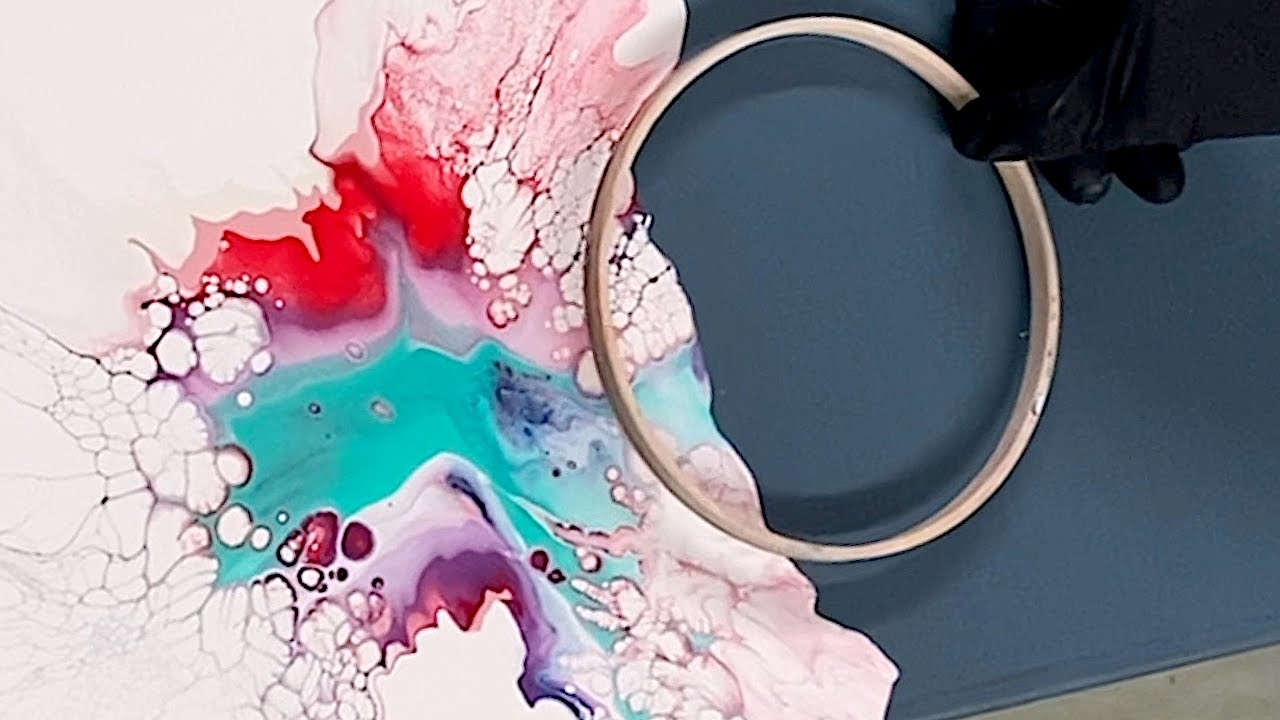 How to embrace unsuccess pour, acrylic pouring w/hair dryer, Acrylic