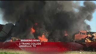 Trains collide in Amarillo