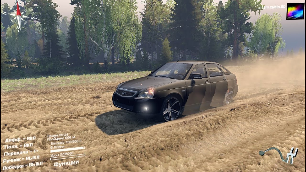 Скачать мод на приору в spin tires