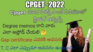 Which T.C is uploaded in cpget || How to upload Degree long memo if not come in CPGET ou ku pu mgu