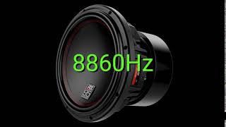Tone frequency 8860Hz. Test your hearing! speakers/headphones/subwoofer