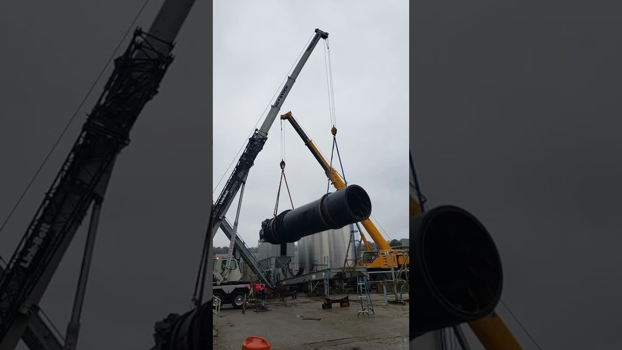 2 crane lift at the asphalt plant 