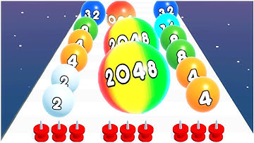 2048 Ball Game - Merge Number - Gameplay Walkthrough - Levels  1-17