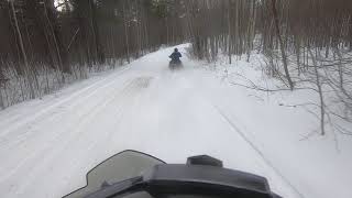 Snowmobiling Minocqua Forest Rider trails Feb. 21st 2021