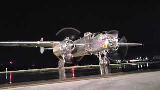 B-25 &#39;Panchito&#39; special night engine run VIP event - Mid-Atlantic Air Museum World War II Weekend