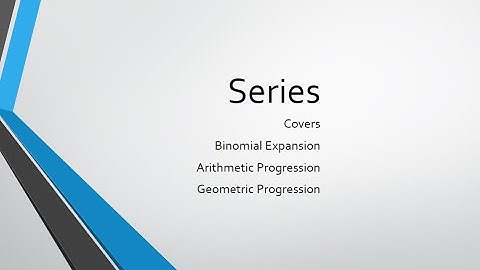 9709 Maths A Level: Series Part 1. Conceptual Cambridge