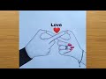 How to draw romantic couple hand drawing  love drawing  lover drawing muktaeasydrawing