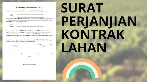 Surat Perjanjian Kontrak Lahan