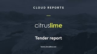 How-To: Cloud Reports - Tender report