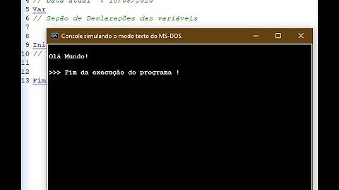 Criando o algoritmo Olá Mundo – VisuAlg