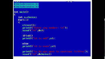 Program to check if entered number is even or odd using bitwise operator and using infinite for loop