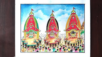 How to Draw Ratha Yatra | Rath Yatra Festival Drawing | Step by step RATH YATRA drawing