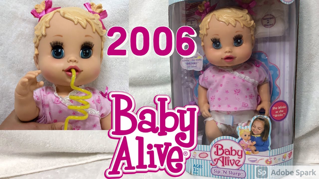 Rare Baby Alive 2006 Sip N Slurp Doll Unboxing First Feeding