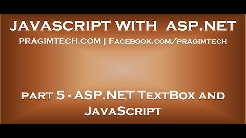 ASP NET TextBox and JavaScript