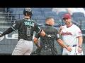 Benches clear in the 6th inning of the D-backs-Guardians game in Cleveland