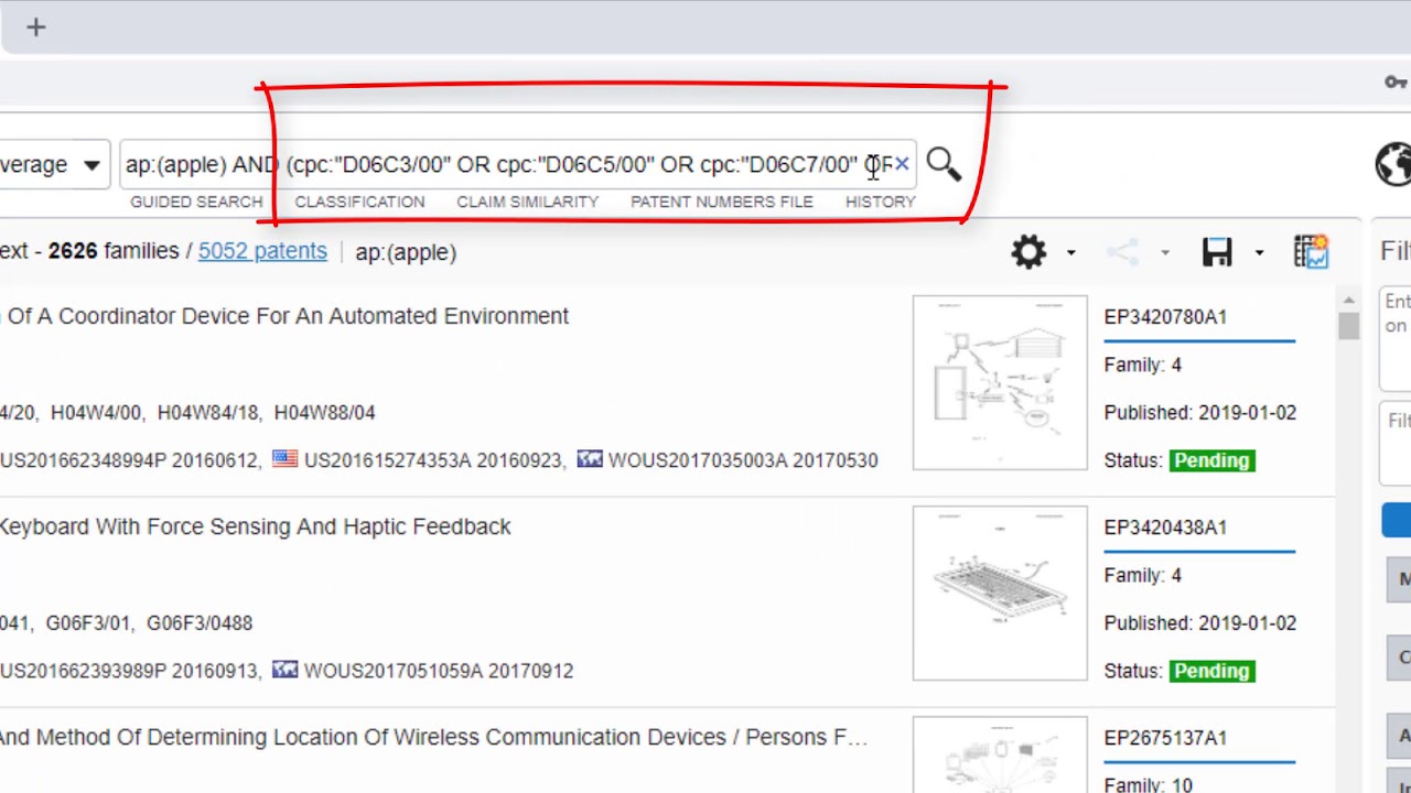 Search CPC and IPC with Patent Pulse - YouTube