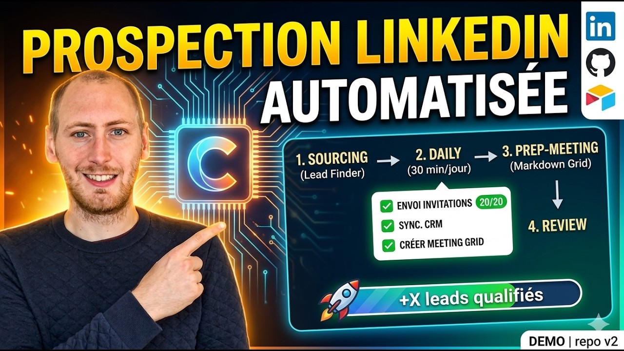 Claude Code pour prospecter LinkedIn – démo open source… — Transcript
