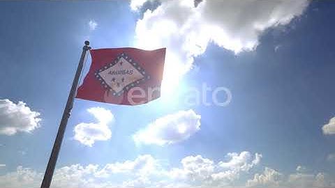 Arkansas Flag on a Flagpole V4 | Motion Graphics - Envato elements
