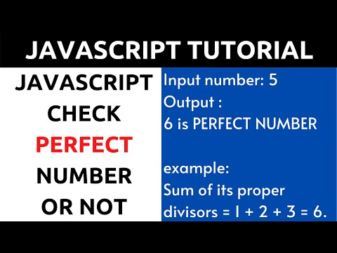 JavaScript Program to Check Whether a Number is Perfect Number or Not || hindi tutorial