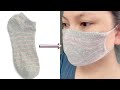 Easy face mask from socks no sew