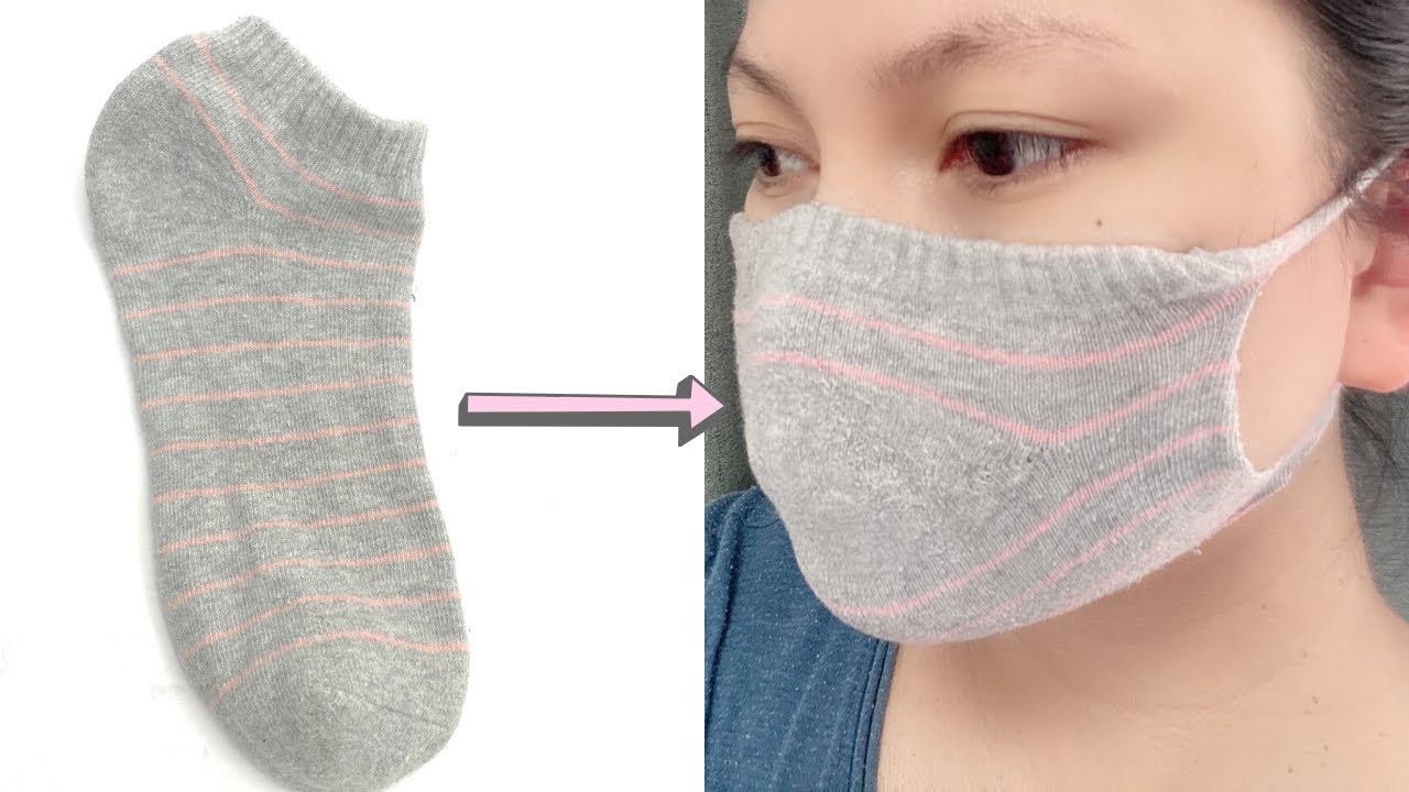 Easy Face Mask from Socks! NO Sew! - YouTube