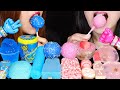 ASMR BLUE & PINK CAKE POPS, STRAWBERRY SHORTCAKE ICE CREAM, JUICY DROP SOUR GUMMY, JELLY, SNOBALL 먹방