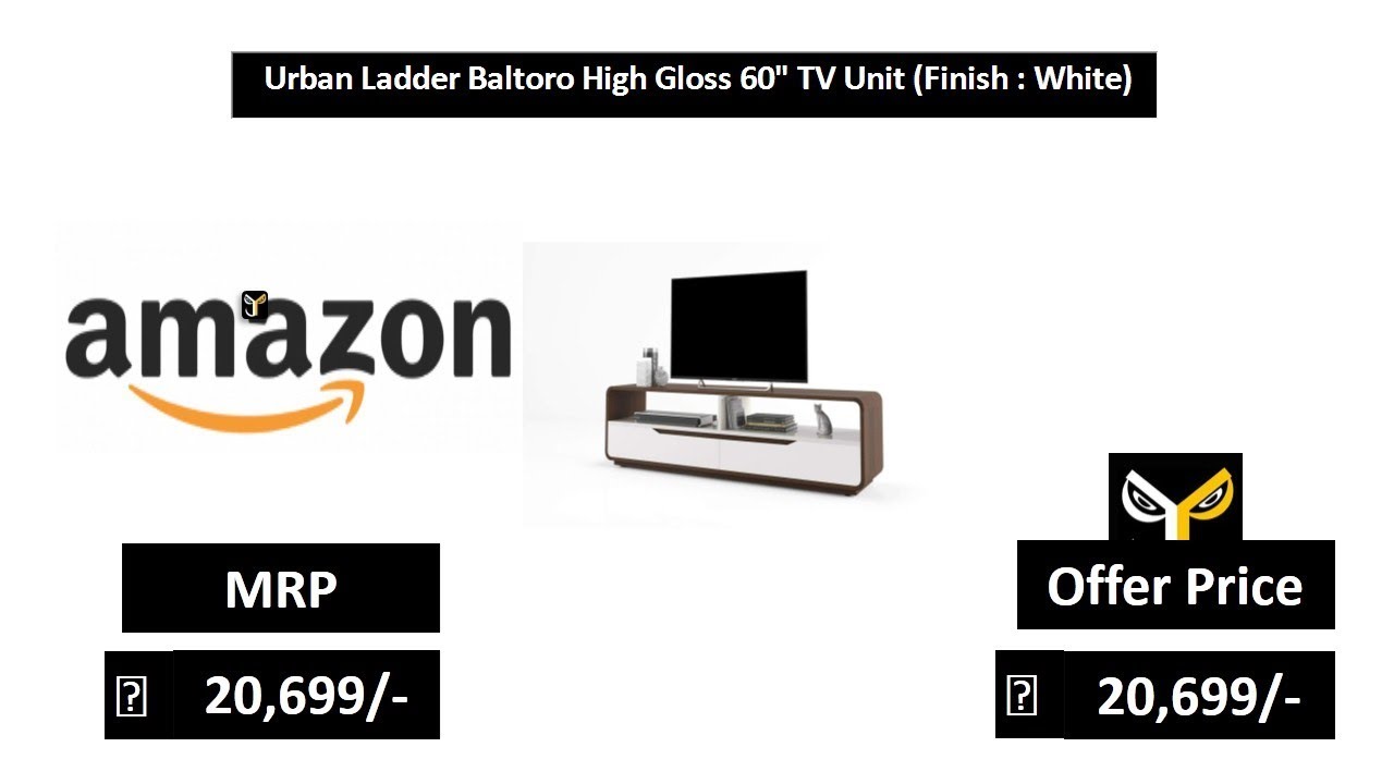 Urban Ladder Baltoro High Gloss 60 TV Unit (Finish White) YouTube