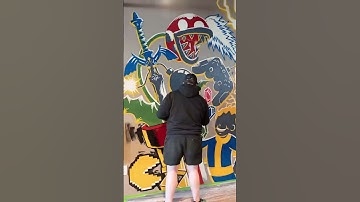 Video game mural process video! #mural #art #artist #videogames #games