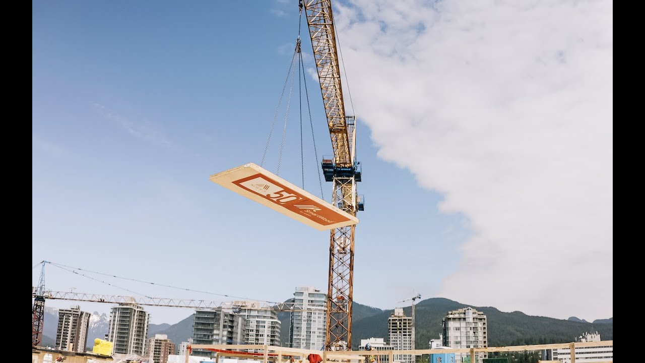 Final CLT panel placed at Adera’s new North Vancouver project, Crest