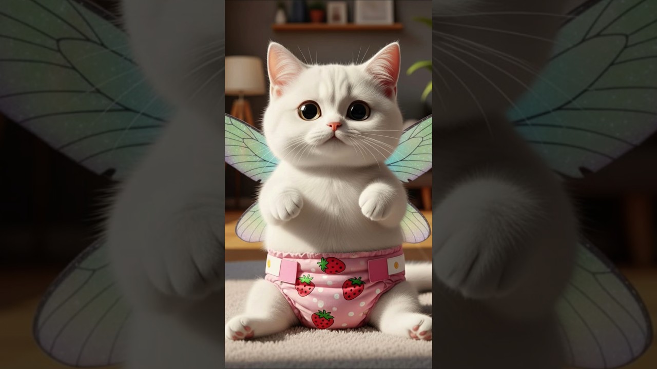 When a baby cat wants to be a fairy like fairies ❤️💫😺🧚🏻‍♀️ ||👑💫💯😍|| 