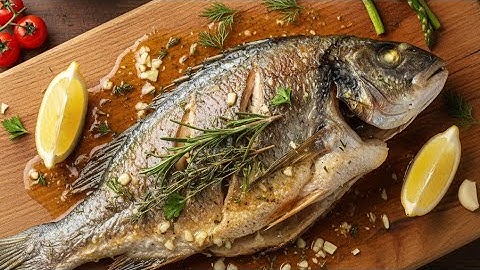 Whole Baked Fish - Herb Stuffed, with Garlic Butter Dill Sauce