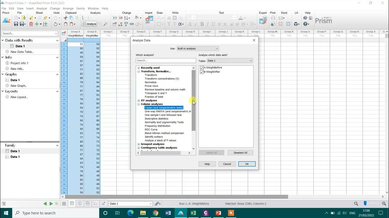 Paired samples t Test in GraphPad Prism YouTube