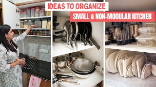 Small Kitchen Organization Ideas | Tips to Store Utensils, Cookware, Grocery in NonModular Kitchen