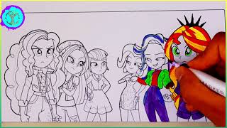 Coloring Pages EQUESTRIA GIRLS Dazzlings/How to color My Little Pony/MLP/Easy Drawing Tutorial🦄art