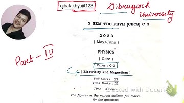 Solved Paper Electricity and magnetism 2023 BSc 2nd SEM Dibrugarh University