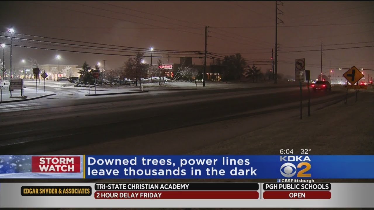 Winter Storm Knocks Out Power To Thousands In Western Pa. - YouTube