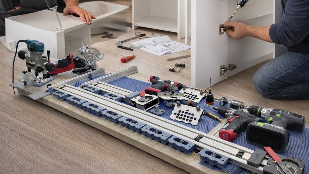 Повний процес присадки корпусу. Mafell DDF40+Parettool